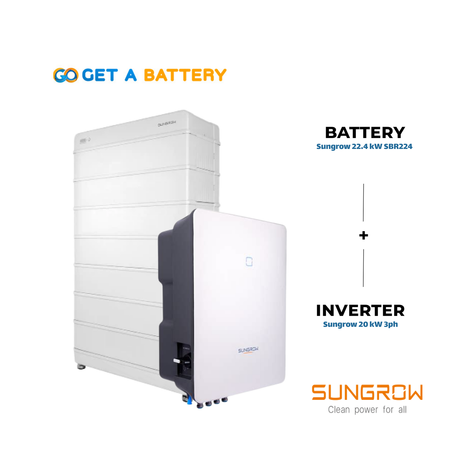 Sungrow 22.4 kWh Battery paired with the Sungrow 20 kW Three-Phase Hybrid Inverter
