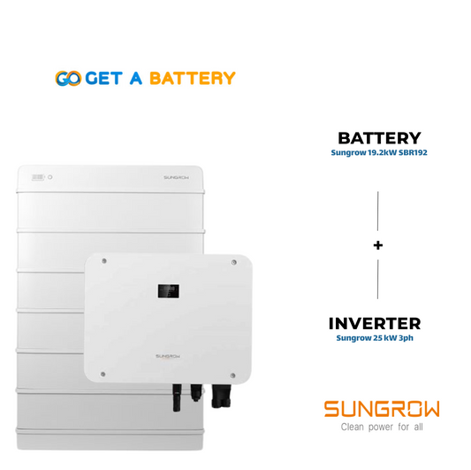 Sungrow 19.2 kWh Battery paired with the Sungrow 25 kW Three-Phase Hybrid Inverter