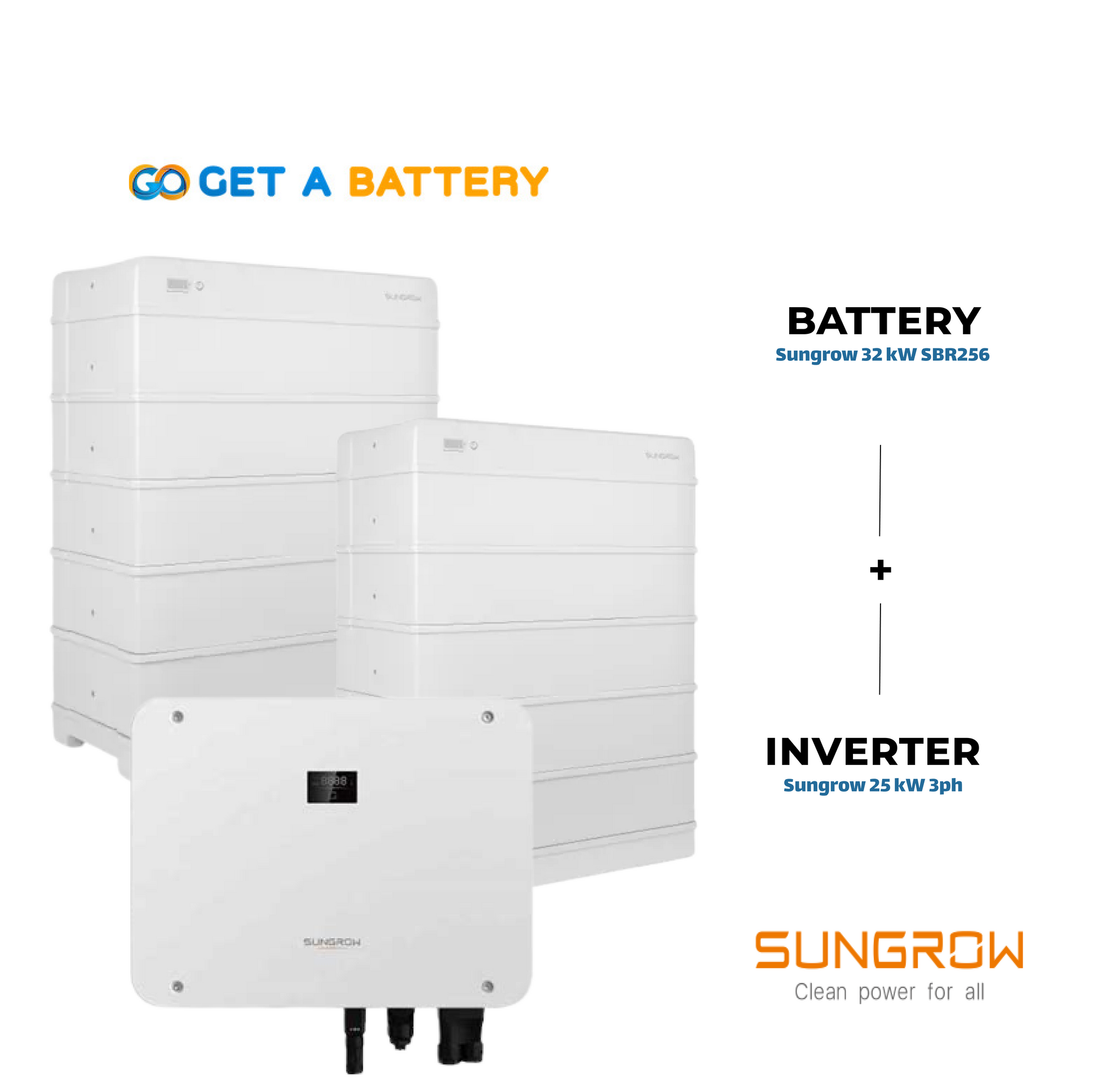 Sungrow 32 kWh Battery, paired with the Sungrow 25 kW Three-Phase Hybrid Inverter
