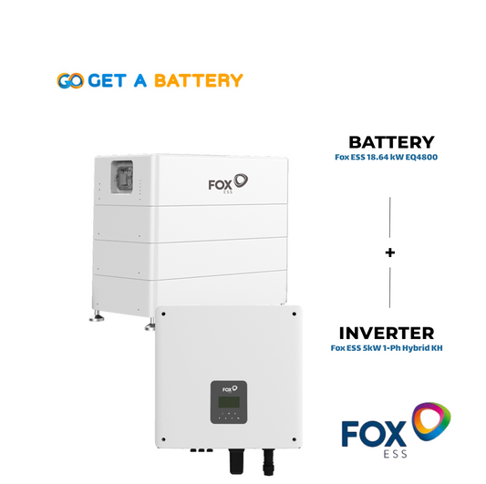 Fox ESS 18.64 kWh Batterywith the Fox ESS 5 kW Single-Phase Hybrid Inverter