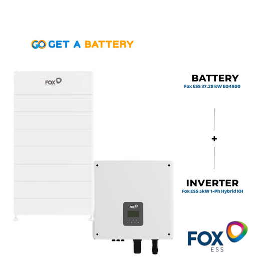 Fox ESS 37.28 kWh Battery with
Fox ESS 5 kW 1ph Hybrid Inverter