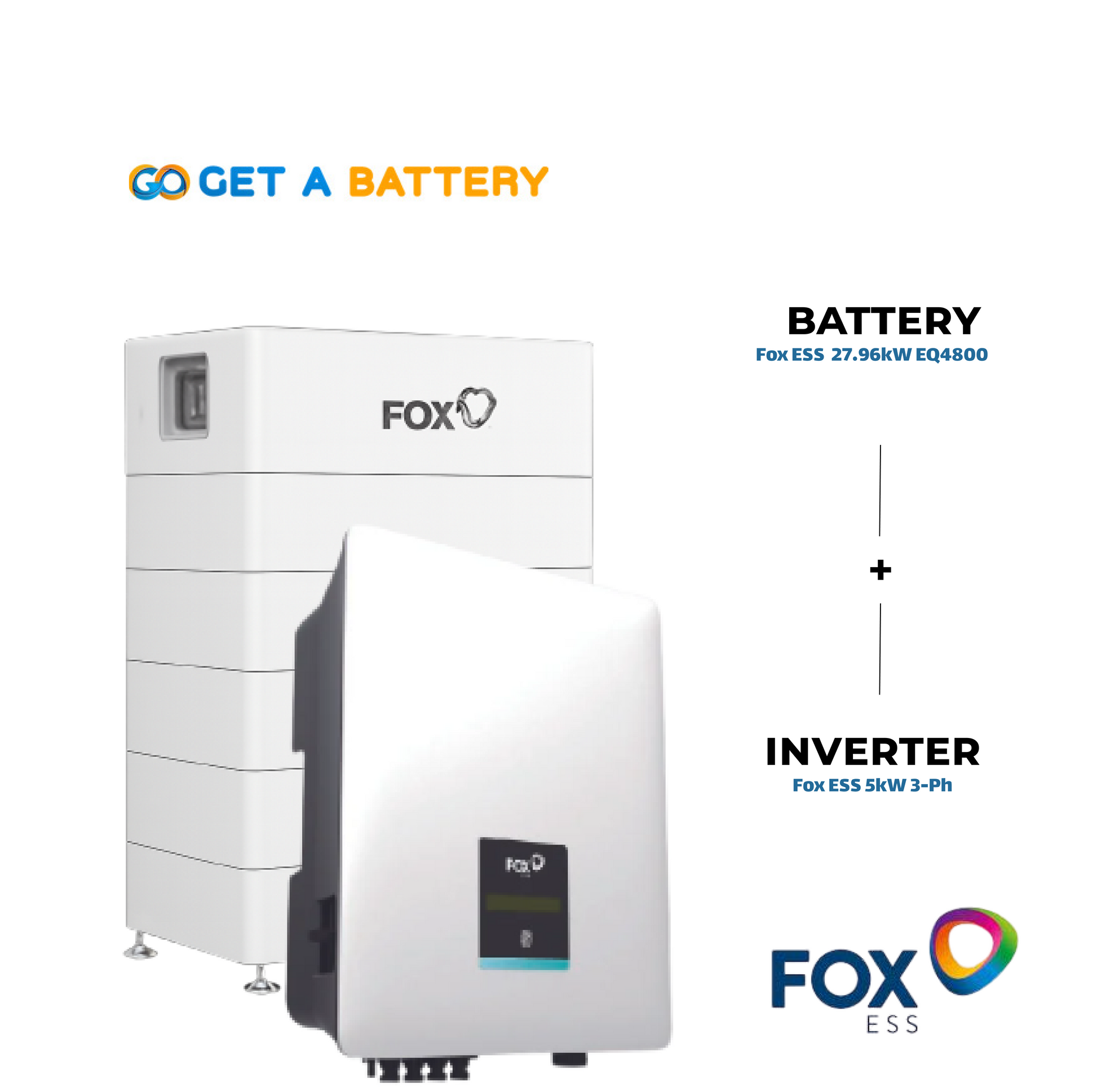 Fox ESS 27.96 kWh Battery with 
Fox ESS 5 kW Three-Phase Hybrid Inverter