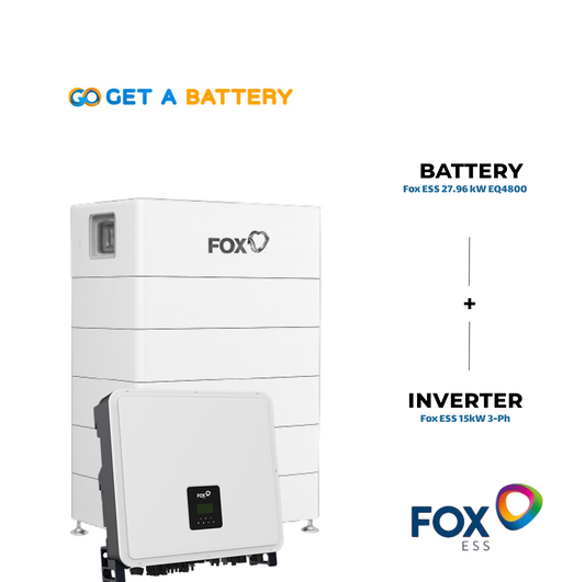 Fox ESS 15 kW 3ph Hybrid Inverter with a 27.96 kWh Fox ESS Battery Stack