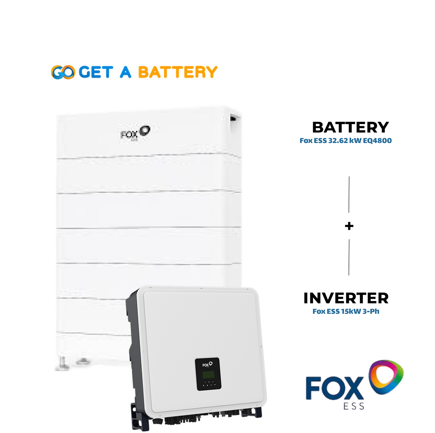 Fox ESS 15 KW 3ph Hybrid Inverter with a 32.62 kWh Fox ESS Battery Stack