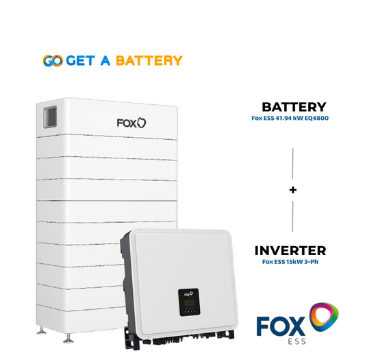 Fox ESS 15 kW 3ph Hybrid Inverter with a 41.94 kWh Fox ESS Battery Stack
