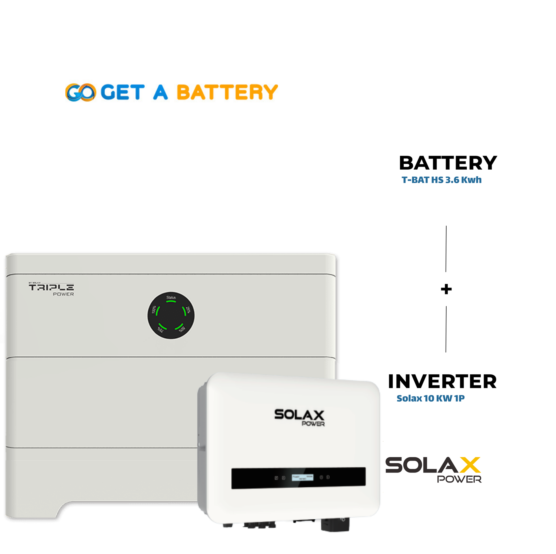 Solax 3.6 KWh Battery  
Solax 10kW 1ph Hybrid Inverter