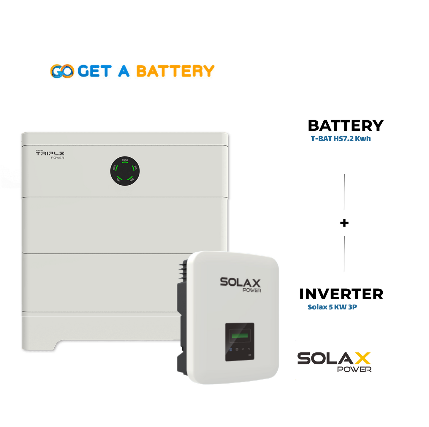 Solax 7.2 KWh Battery  
Solax 5kW 3-ph Hybrid Inverter