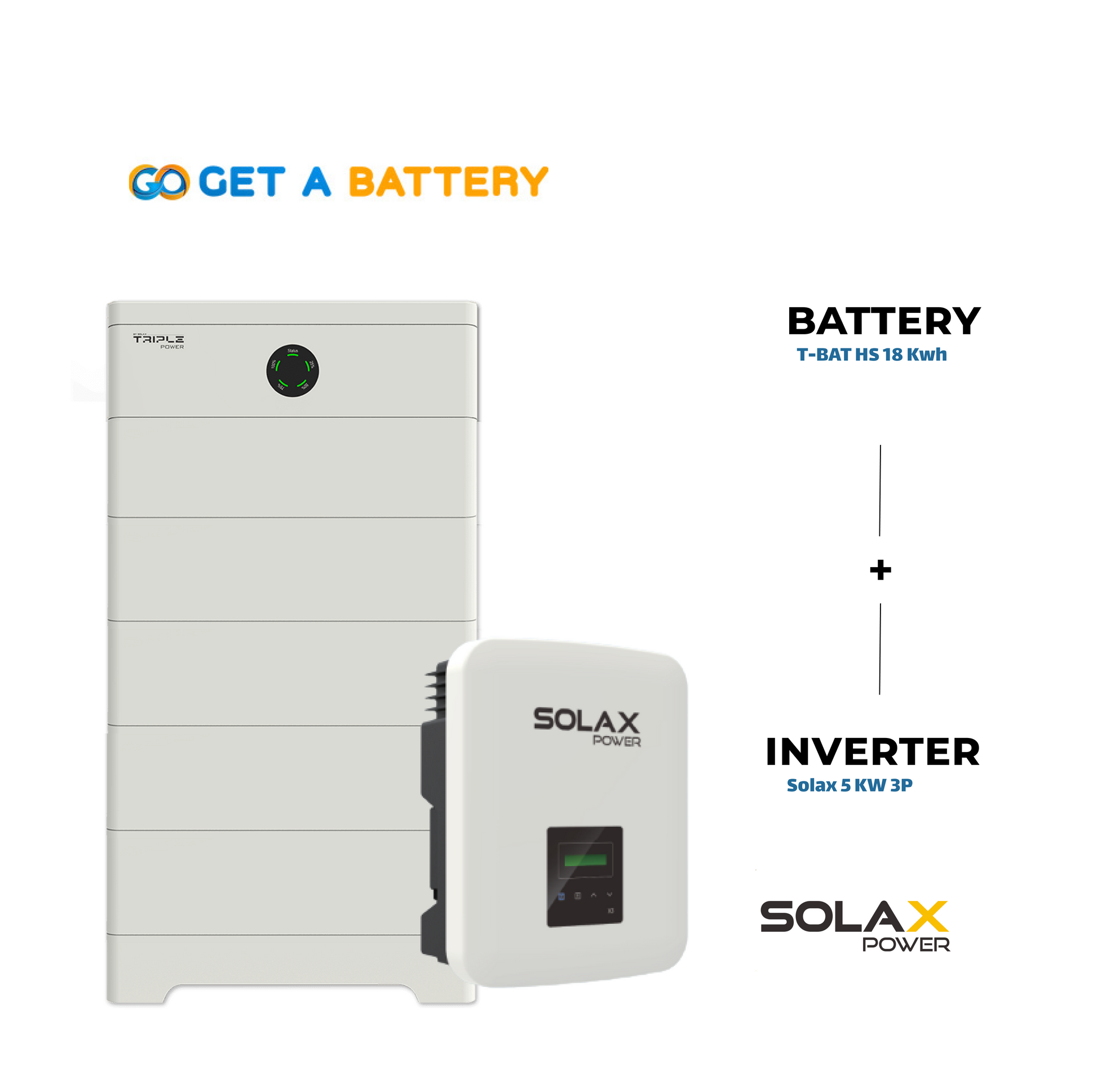 Solax 18 KWh Battery  
Solax 5kW 3-ph Hybrid Inverter