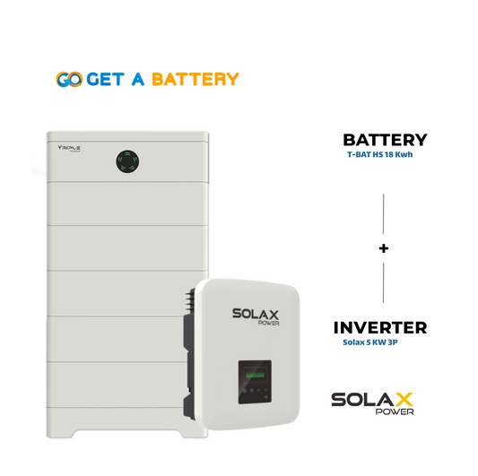 Solax 18 KWh Battery  
Solax 5kW 3-ph Hybrid Inverter