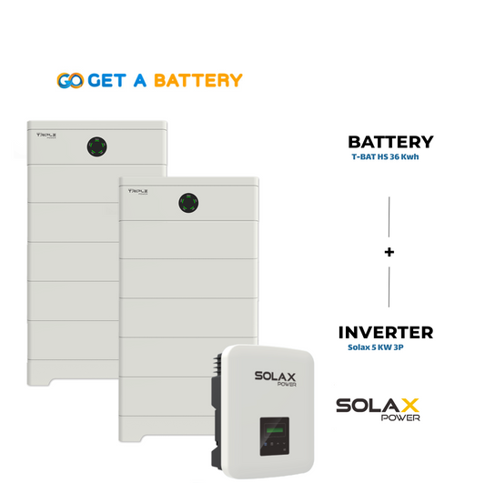 Solax 36 KWh Battery 
Solax 5kW 3-ph Hybrid Inverter