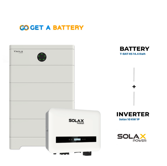 Solax 14.4 KWh Battery 
Solax 10kW 1-ph Hybrid Inverter