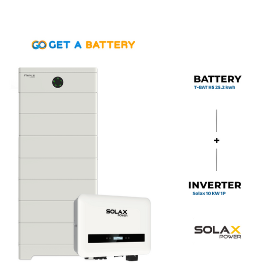Solax 25.2 KWh Battery 
Solax 10kW 1-ph Hybrid Inverter