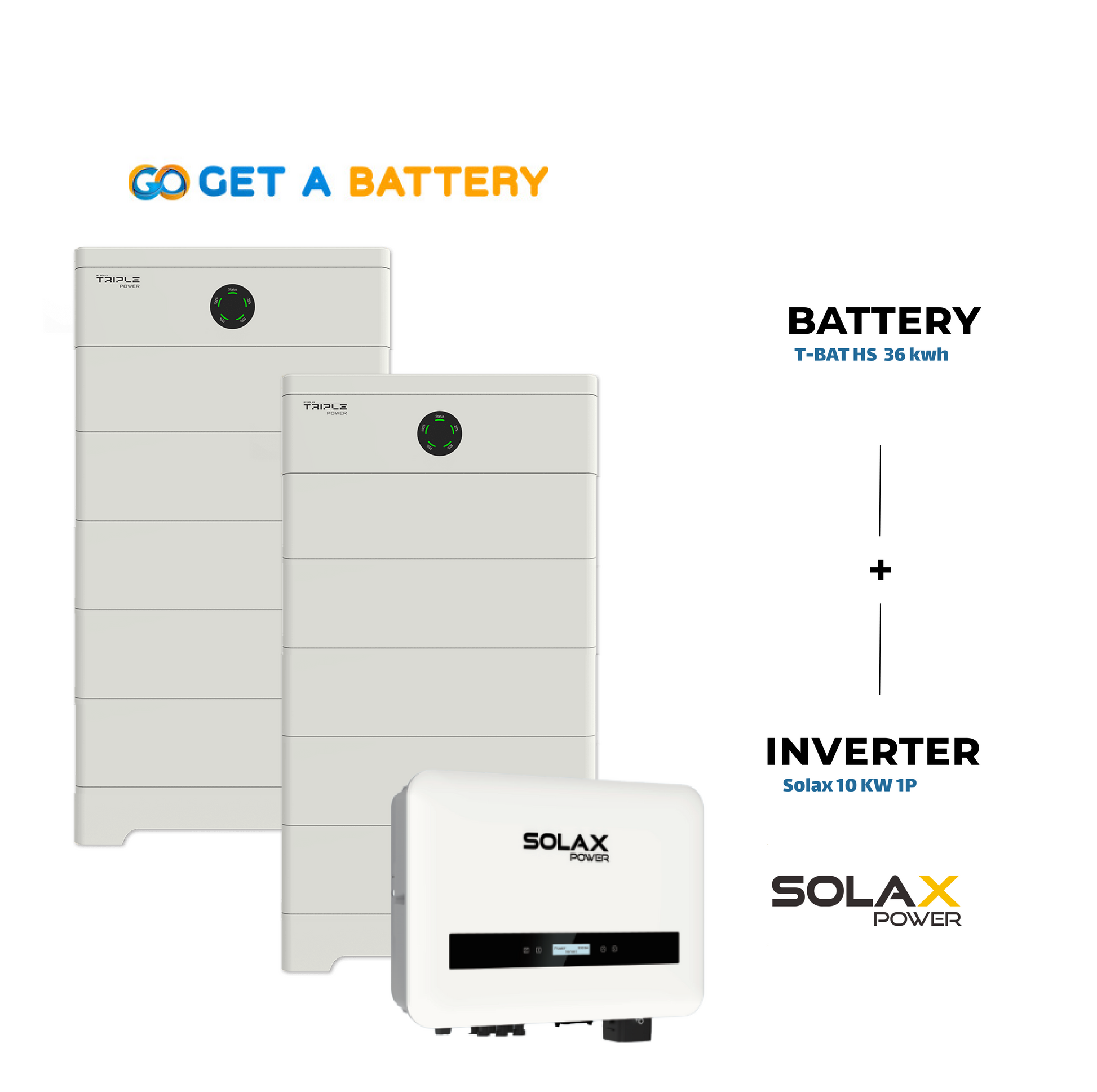 Solax 36 KWh Battery 
Solax 10kW 1-ph Hybrid Inverter 