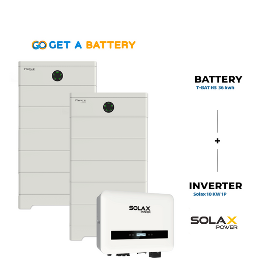 Solax 36 KWh Battery 
Solax 10kW 1-ph Hybrid Inverter 