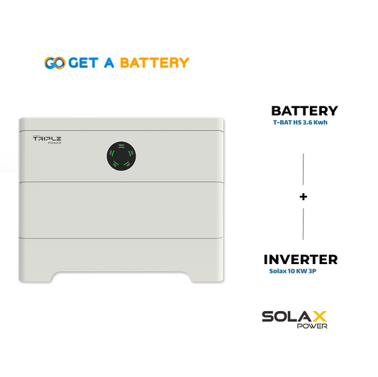 Solax 3.6 KWh Battery 
Solax 10kW 3-ph Hybrid Inverter 