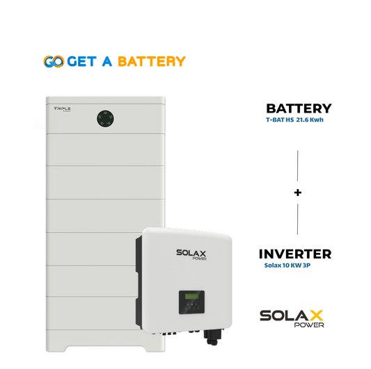 Solax 21.6 KWh Battery  
Solax 10kW 3-ph Hybrid Inverter