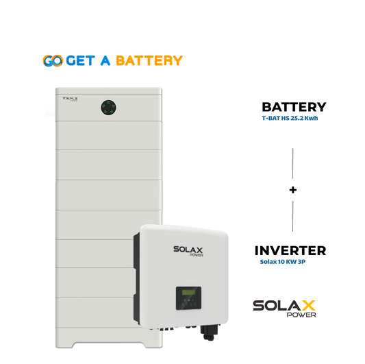 Solax 25.2 KWh Battery  
Solax 10kW 3-ph Hybrid Inverter