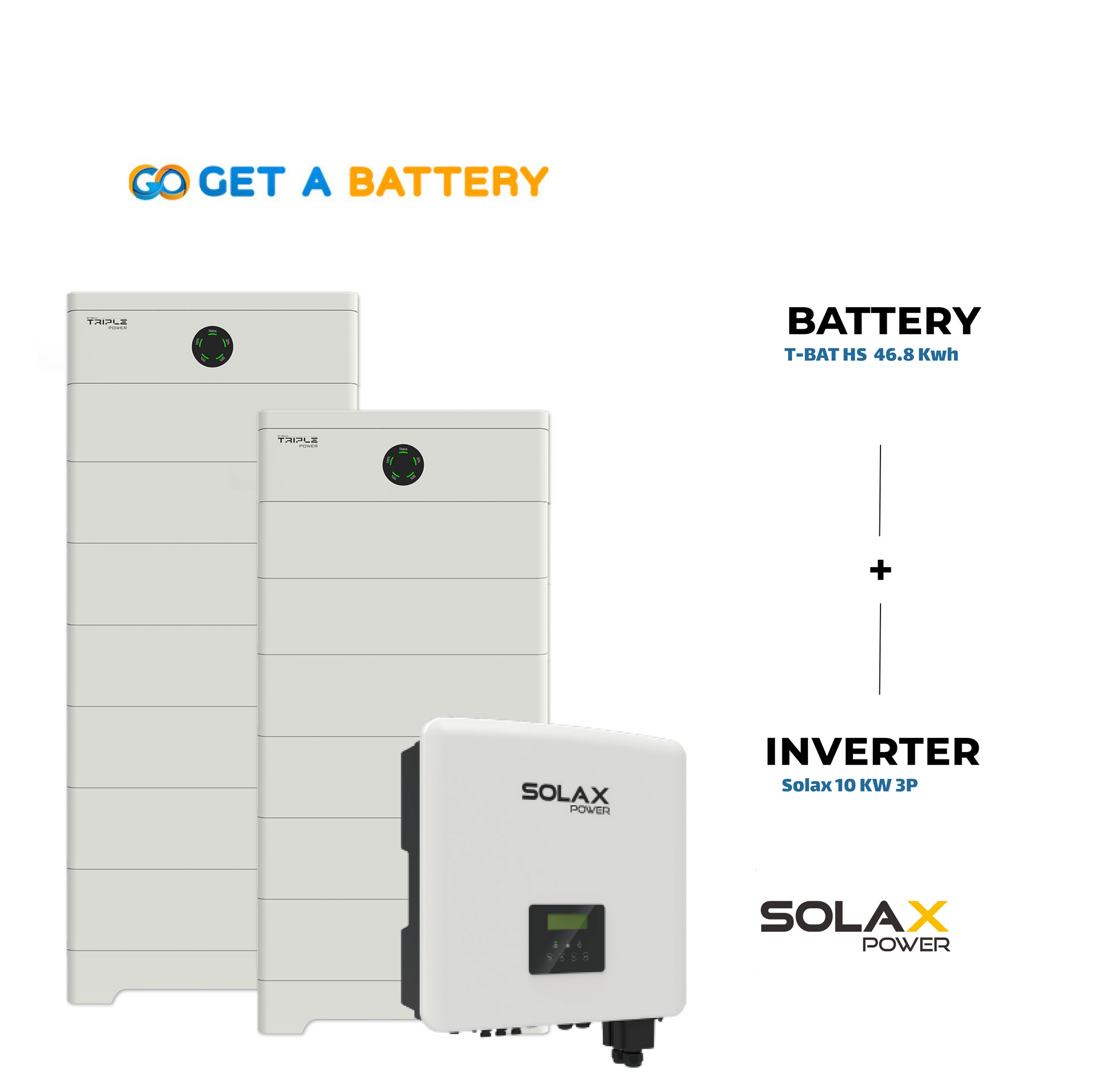  Solax 46.8 KWh Battery  
Solax 10kW 3-ph Hybrid Inverter 