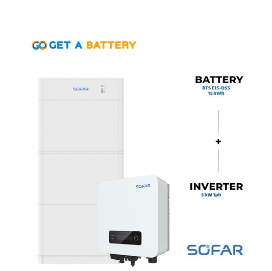 Sofar 15 KWh Battery 
Sofar 5kW 1-ph Hybrid Inverter