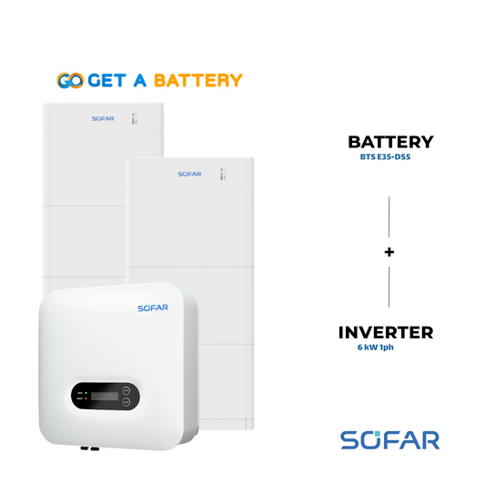 Sofar 35 KWh Battery
Sofar 6kW 1-ph Hybrid Inverter