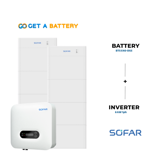 Sofar 40 KWh Battery
Sofar 6kW 1-ph Hybrid Inverter
