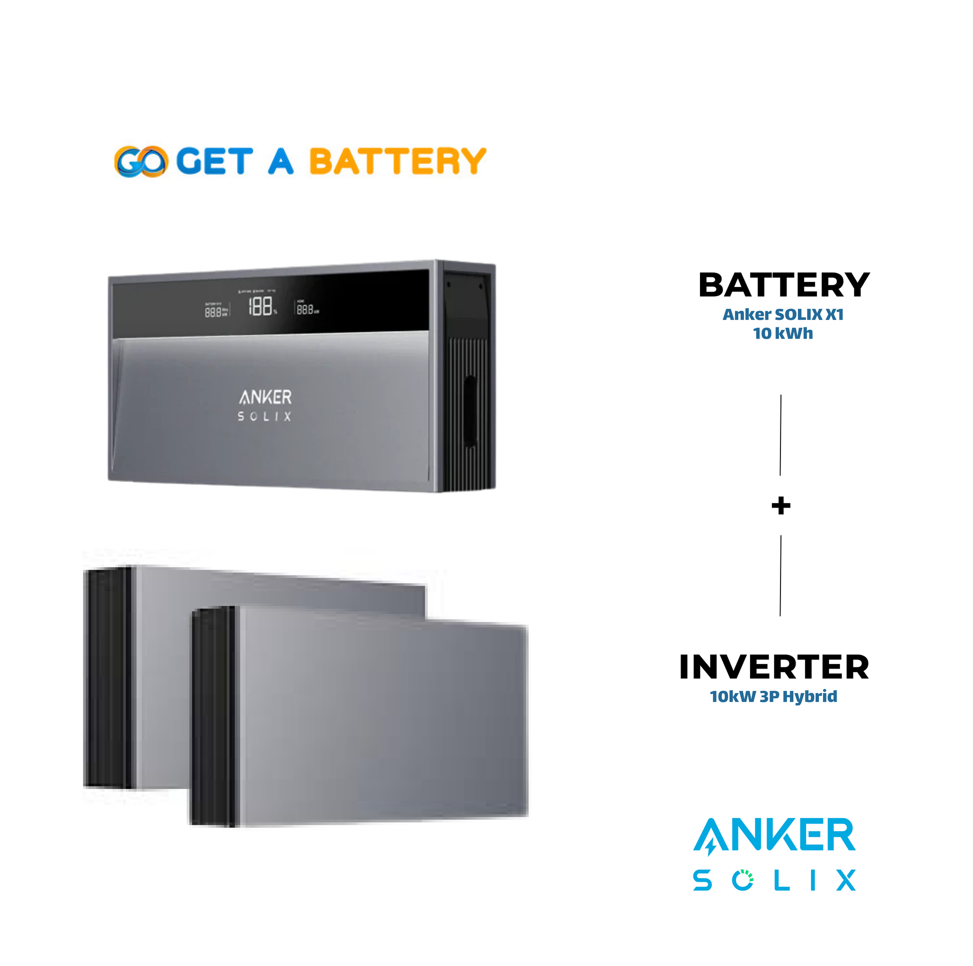 Anker 10 KWh Battery
10kW 3-ph Hybrid Inverter