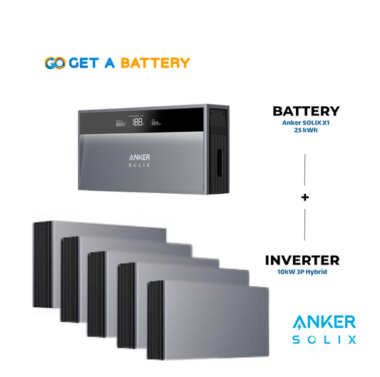 Anker 25 KWh Battery 
10kW 3-ph Hybrid Inverter