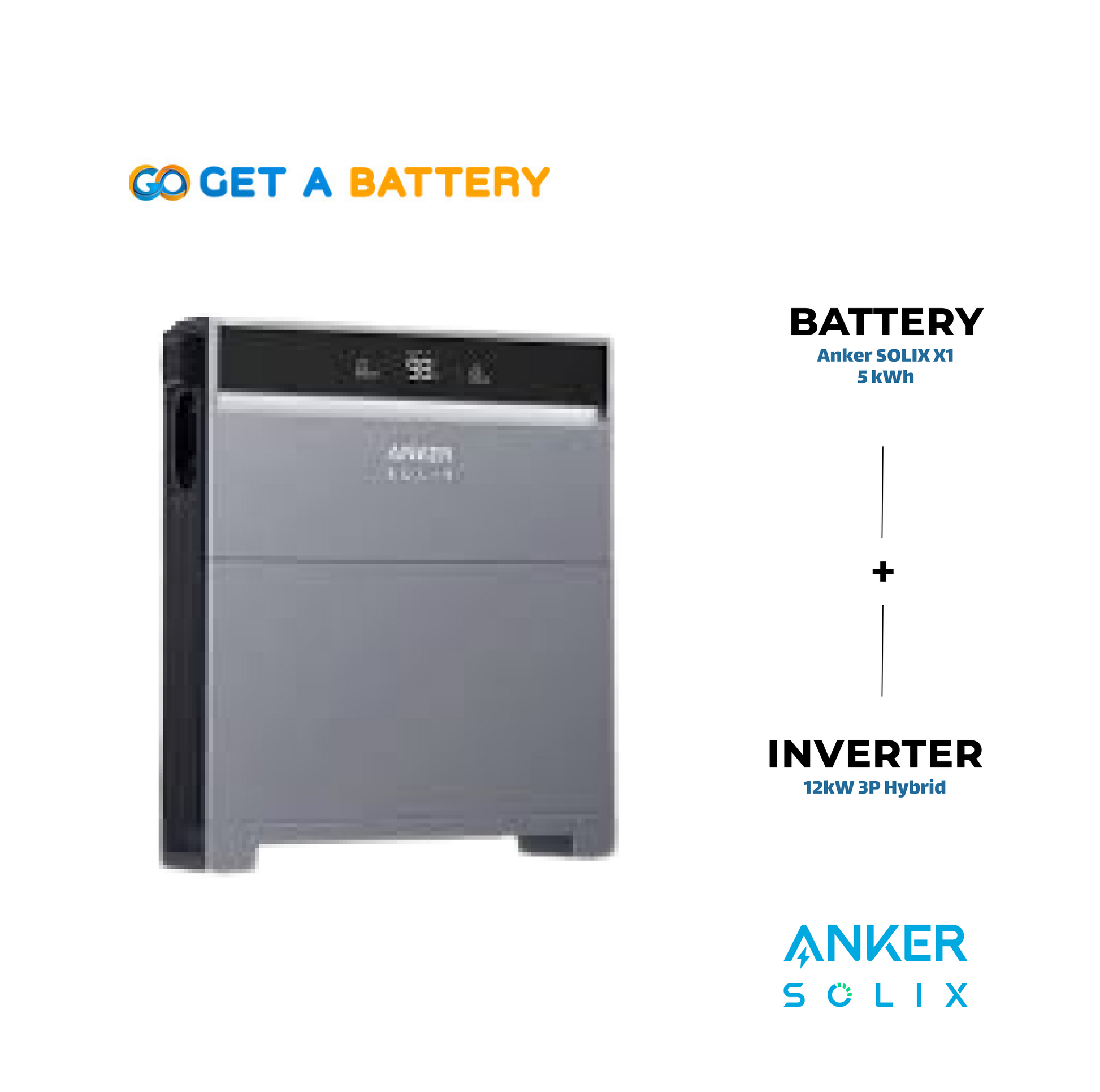 Anker 5 KWh Battery
12kW 3-ph Hybrid Inverter