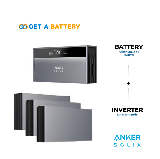 Anker 15 KWh Battery
12kW 3-ph Hybrid Inverter