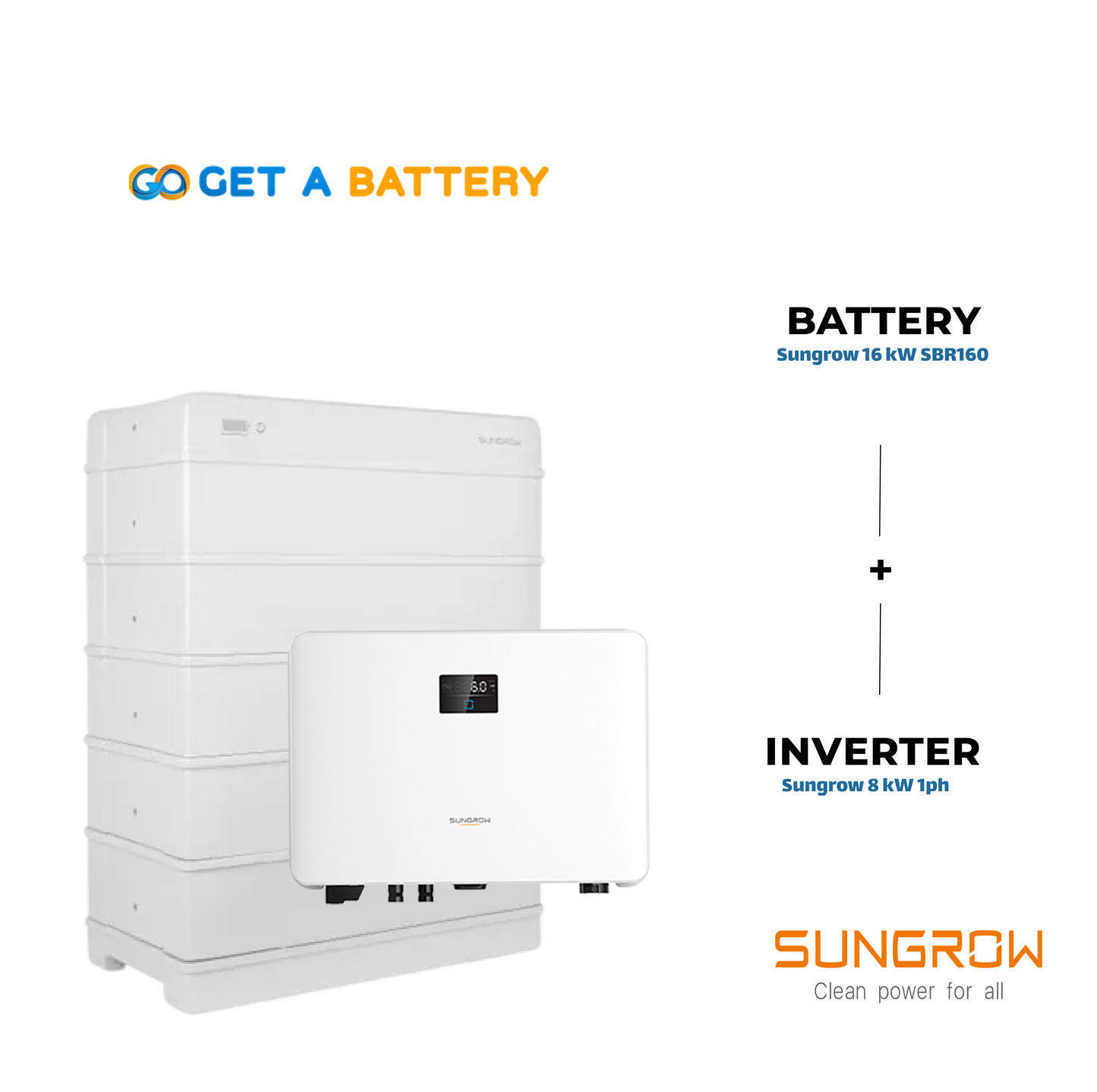 Sungrow 16kWh Battery with 8kW 1-Phase Hybrid Inverter